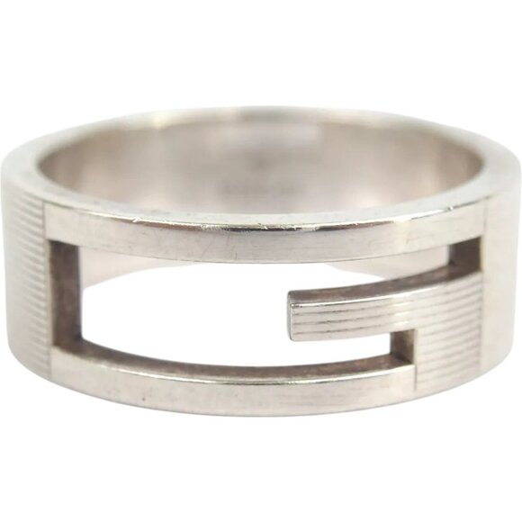 791179BQ (S1) Gucci Ring Branded G Silver Metal - Picture 1 of 9